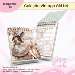 Bloquinho A6 Coleção Vintage Girl N4