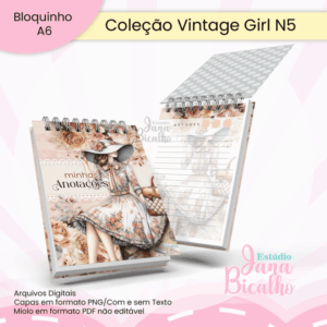 Bloquinho A6 Coleção Vintage Girl N5