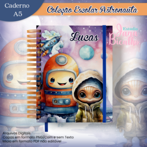 Caderno A5 Coleção Escolar Astronauta