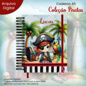 Caderno A5 Coleção Piratas
