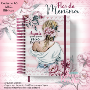 Caderno Mensagens Bíblicas A5 Flor de Menina
