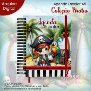 Agenda Escolar A5 Não Datada Coleção Piratas