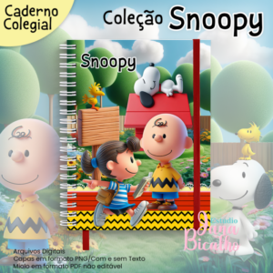 Caderno Colegial Coleção Snoopy