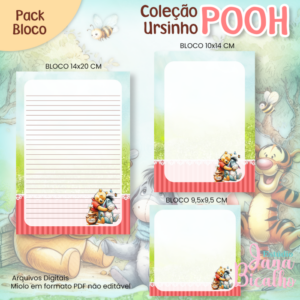 Pack Blocos de Anotações Coleção Ursinho Pooh N3