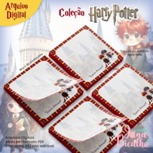 Bloco de Anotações 9,5x9,5cm Coleção Harry Potter N5