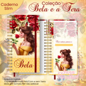 Caderno Slim Coleção A Bela e a Fera