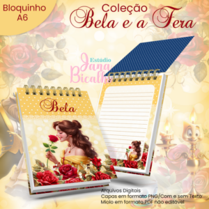 Bloquinho A6 Coleção A Bela e a Fera N6