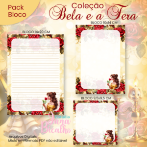 Pack Blocos de Anotações Coleção A Bela e a Fera N6