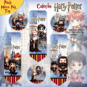 Pack Marca Páginas e Tags Coleção Harry Potter