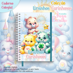 Caderno Colegial Coleção Ursinhos Carinhosos