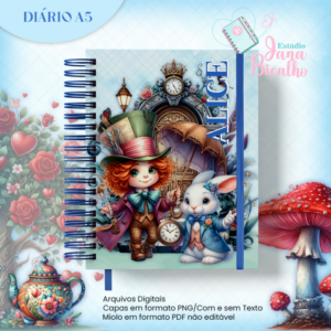Diário A5 Coleção Alice in Wonderland