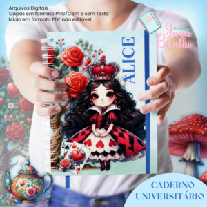 Caderno Universitário Coleção Alice in Wonderland