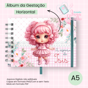 Álbum de Gestação Horizontal A5 Boneca