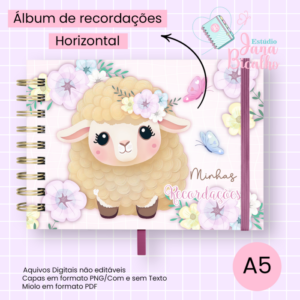 Álbum de Recordações Horizontal A5 Ovelhinha