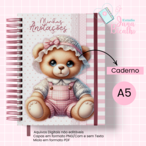 Caderno A5 Ursinha Cute