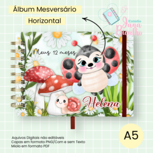 Álbum de Mesversário A5 Jardim das Joaninhas
