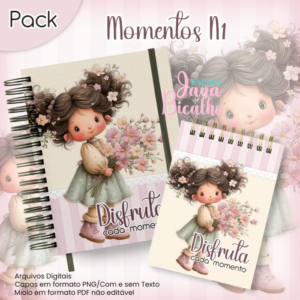 Caderno Pautado A5+Bloquinho A6 Momentos N1