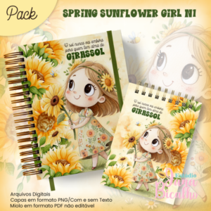 Caderno Pautado A5+Bloquinho A6 Spring Sunflower Girl N1