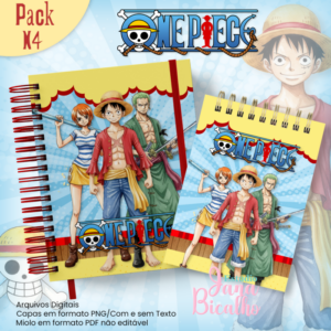 Caderno Pautado A5+Bloquinho A6 One Piece N4