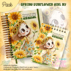 Caderno Pautado A5+Bloquinho A6 Spring Sunflower Girl N7