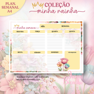 Planejamento Semanal A4 Coleção Minha Rainha
