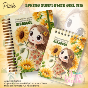 Caderno Pautado A5+Bloquinho A6 Spring Sunflower Girl N10