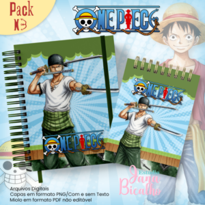 Caderno Pautado A5+Bloquinho A6 One Piece N3