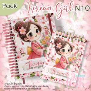 Caderno Pautado A5+Bloquinho A6 Korean Girl N10
