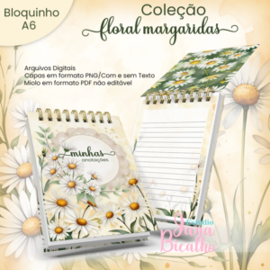 Bloquinho A6 Coleção Floral Margaridas