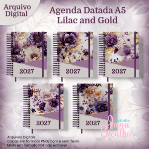 Agenda Datada A5 Lilac and Gold