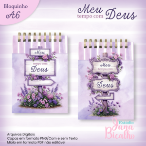 Bloquinho A6 Meu tempo com Deus-Lilás