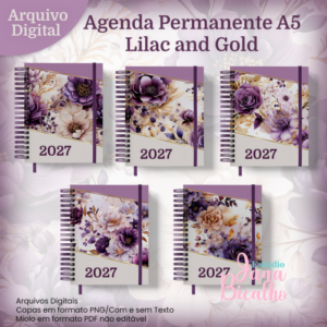 Agenda Permanente A5 Lilac and Gold