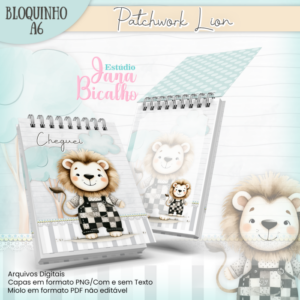 Bloquinho A6 Patchwork Lion