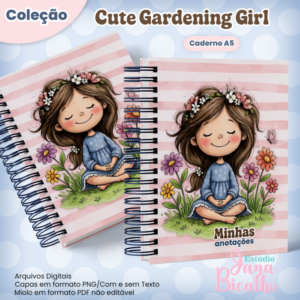 Caderno A5 Coleção Cute Gardening Girl
