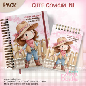 Caderno Pautado A5+Bloquinho A6 Cute Cowgirl N1