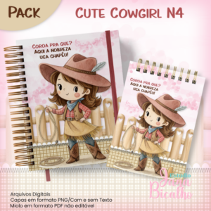 Caderno Pautado A5+Bloquinho A6 Cute Cowgirl N4