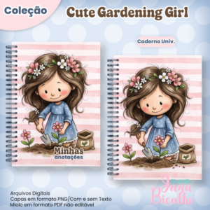 Caderno Universitário Coleção Cute Gardening Girl