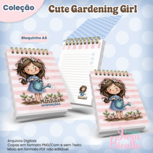 Bloquinho A6 Coleção Cute Gardening Girl