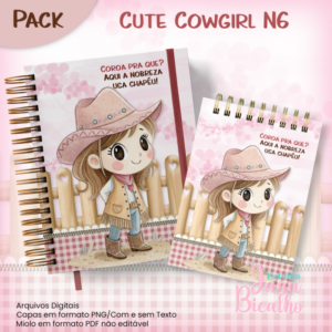 Caderno Pautado A5+Bloquinho A6 Cute Cowgirl N6