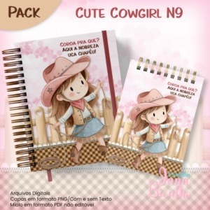 Caderno Pautado A5+Bloquinho A6 Cute Cowgirl N9