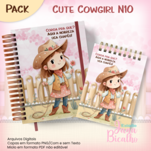 Caderno Pautado A5+Bloquinho A6 Cute Cowgirl N10