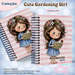 Diário A5 Coleção Cute Gardening Girl