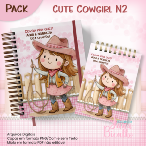 Caderno Pautado A5+Bloquinho A6 Cute Cowgirl N2
