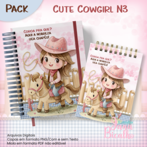 Caderno Pautado A5+Bloquinho A6 Cute Cowgirl N3