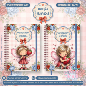Caderno Universitário Coleção Morangos - 12 em 1