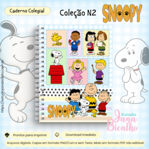 Caderno Colegial Coleção N2 Snoopy