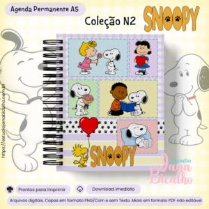 Agenda Permanente A5 Coleção N2 Snoopy