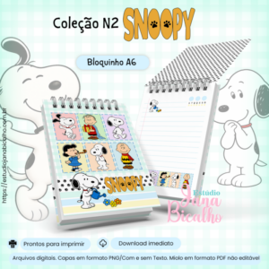 Bloquinho A6 Coleção N2 Snoopy