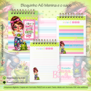 Bloquinho A6 Menina e o sapo