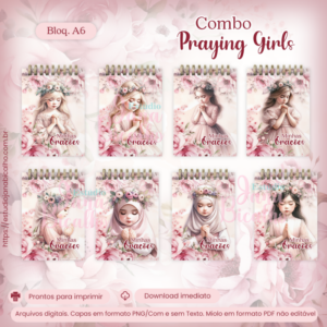 Relançamento - COMBO Bloquinho de oração A6 e Bloquinho A6 Praying Girls-27 em 2